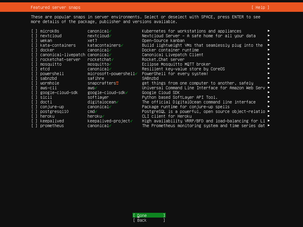 Ubuntu installation - Softwaremiljø valg