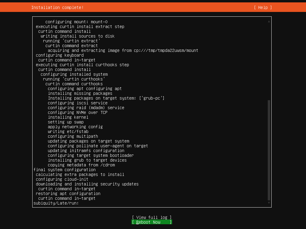 Ubuntu installation - Installation færdig
